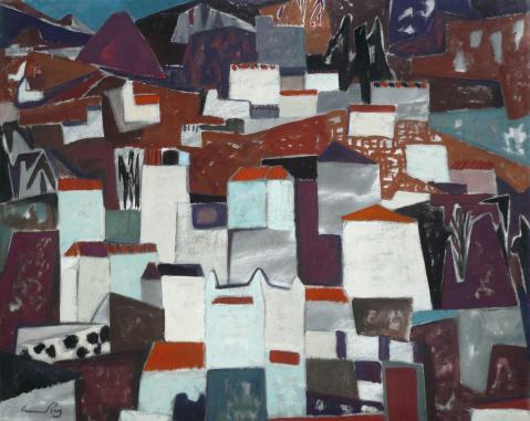 Antonius van der Pas-Malerei-50er-03-058-Andalusische Stadt 1958