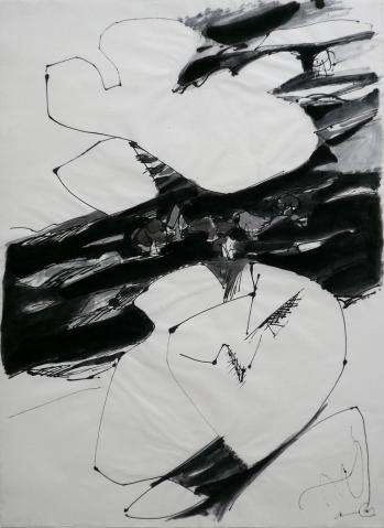 Antonius van der Pas-Zeichnungen-70er-03-1622-Filzstift Gouache-undatiert