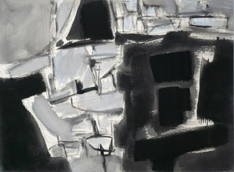 Antonius van der Pas-Zeichnungen-70er-00-1646-Kohle Gouache-undatiert