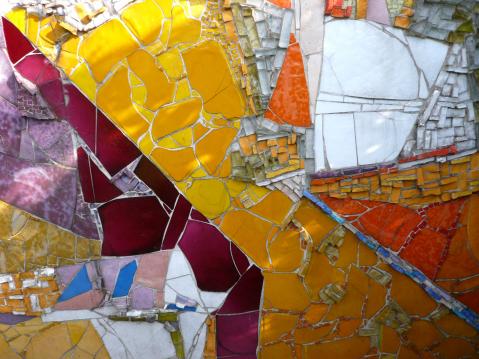 3 teilige Mosaik Reliefwand-Privathaus Gelsenkirchen-12-246-1973