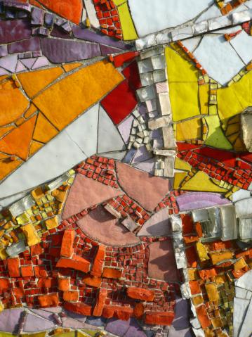 3 teilige Mosaik Reliefwand-Privathaus Gelsenkirchen-11-242-1973